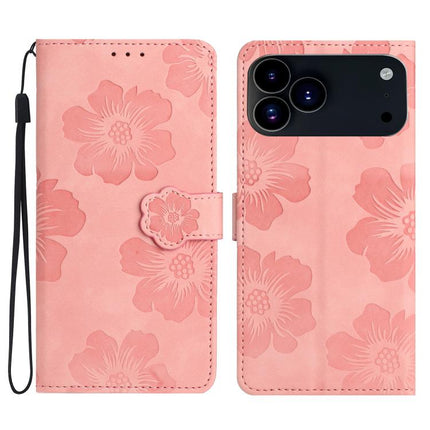 Flower Embossing Pattern Leather Phone Case, For iPhone 16e / 17e, For iPhone 17 Pro Max, For iPhone 17 Pro, For iPhone 17