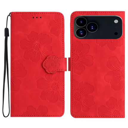 Flower Embossing Pattern Leather Phone Case, For iPhone 16e / 17e, For iPhone 17 Pro Max, For iPhone 17 Pro, For iPhone 17