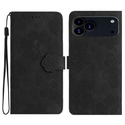 Flower Embossing Pattern Leather Phone Case, For iPhone 16e / 17e, For iPhone 17 Pro Max, For iPhone 17 Pro, For iPhone 17