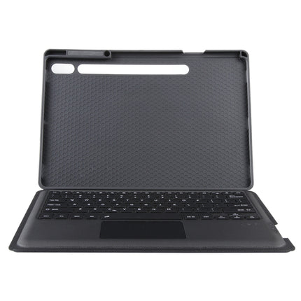 T970B-AS Pivot Backlight Upper Pen Tray Bluetooth Keyboard Leather Case For Samsung Galaxy Tab S7+/S7 FE/S8+