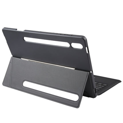 T970B-AS Pivot Backlight Upper Pen Tray Bluetooth Keyboard Leather Case For Samsung Galaxy Tab S7+/S7 FE/S8+