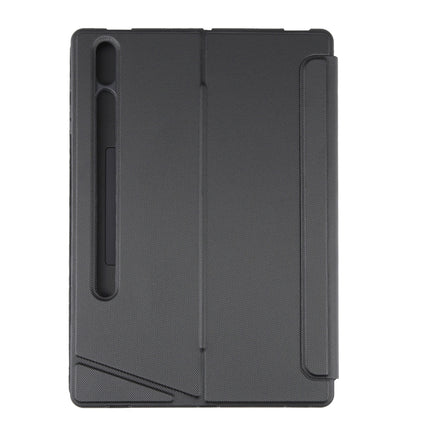 T970B-AS Pivot Backlight Upper Pen Tray Bluetooth Keyboard Leather Case For Samsung Galaxy Tab S7+/S7 FE/S8+