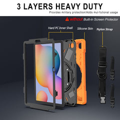 Shockproof Colorful Silicone + PC Protective Case with Holder & Shoulder Strap & Hand Strap & Pen Slot, For Samsung Galaxy Tab S6 Lite P610, For iPad Pro 12.9 2021 / 2020