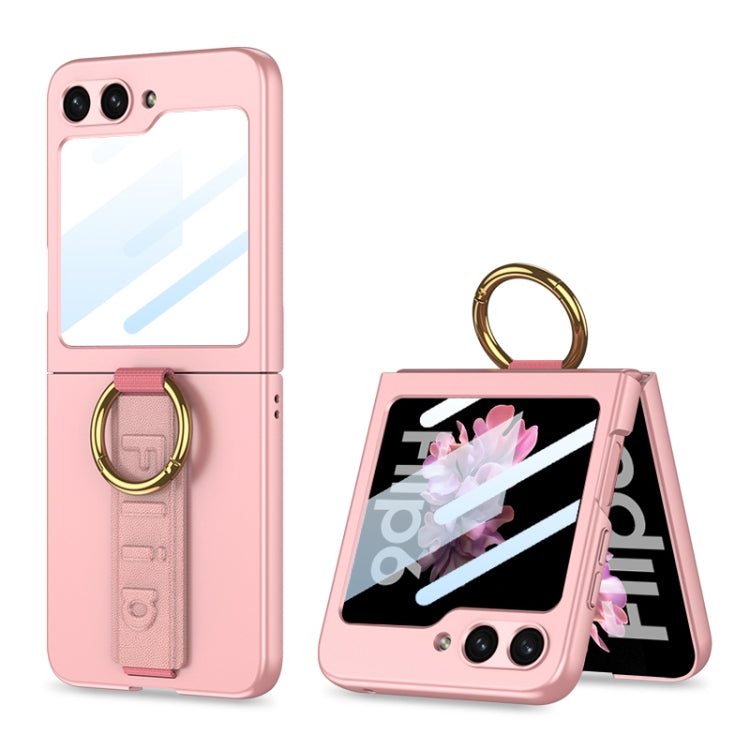 GKK Integrated Ultrathin Shockproof Phone Case with Ring Wrist Strap, For Samsung Galaxy Z Flip7 5G, For Samsung Galaxy Z Flip6, For Samsung Galaxy Z Flip5, For Samsung Galaxy Z Flip4 5G, For Samsung Galaxy Z Flip3 5G