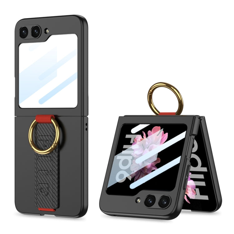 GKK Integrated Ultrathin Shockproof Phone Case with Ring Wrist Strap, For Samsung Galaxy Z Flip7 5G, For Samsung Galaxy Z Flip6, For Samsung Galaxy Z Flip5, For Samsung Galaxy Z Flip4 5G, For Samsung Galaxy Z Flip3 5G
