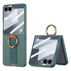 GKK Integrated Ultrathin Shockproof Phone Case with Ring Wrist Strap, For Samsung Galaxy Z Flip7 5G, For Samsung Galaxy Z Flip6, For Samsung Galaxy Z Flip5, For Samsung Galaxy Z Flip4 5G, For Samsung Galaxy Z Flip3 5G