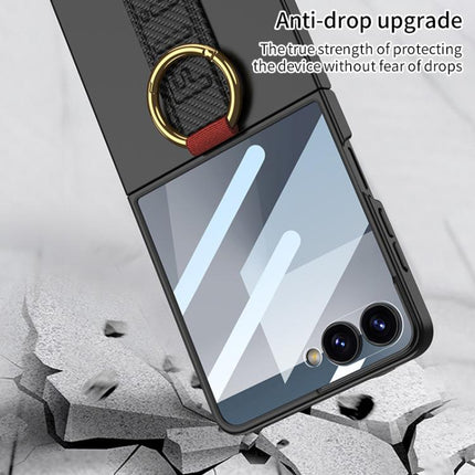 GKK Integrated Ultrathin Shockproof Phone Case with Ring Wrist Strap, For Samsung Galaxy Z Flip7 5G, For Samsung Galaxy Z Flip6, For Samsung Galaxy Z Flip5, For Samsung Galaxy Z Flip4 5G, For Samsung Galaxy Z Flip3 5G