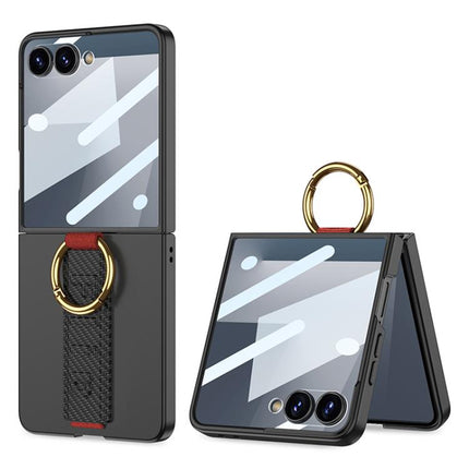 GKK Integrated Ultrathin Shockproof Phone Case with Ring Wrist Strap, For Galaxy Z Flip8 5G, For Samsung Galaxy Z Flip7 5G, For Samsung Galaxy Z Flip6, For Samsung Galaxy Z Flip5, For Samsung Galaxy Z Flip4 5G