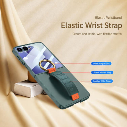 GKK Integrated Ultrathin Shockproof Phone Case with Ring Wrist Strap, For Galaxy Z Flip8 5G, For Samsung Galaxy Z Flip7 5G, For Samsung Galaxy Z Flip6, For Samsung Galaxy Z Flip5, For Samsung Galaxy Z Flip4 5G