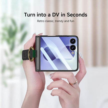 GKK Integrated Ultrathin Shockproof Phone Case with Ring Wrist Strap, For Galaxy Z Flip8 5G, For Samsung Galaxy Z Flip7 5G, For Samsung Galaxy Z Flip6, For Samsung Galaxy Z Flip5, For Samsung Galaxy Z Flip4 5G