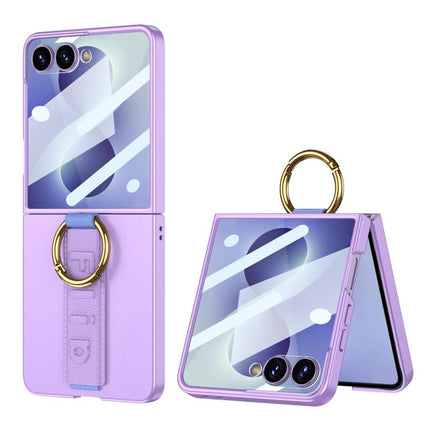 GKK Integrated Ultrathin Shockproof Phone Case with Ring Wrist Strap, For Galaxy Z Flip8 5G, For Samsung Galaxy Z Flip7 5G, For Samsung Galaxy Z Flip6, For Samsung Galaxy Z Flip5, For Samsung Galaxy Z Flip4 5G