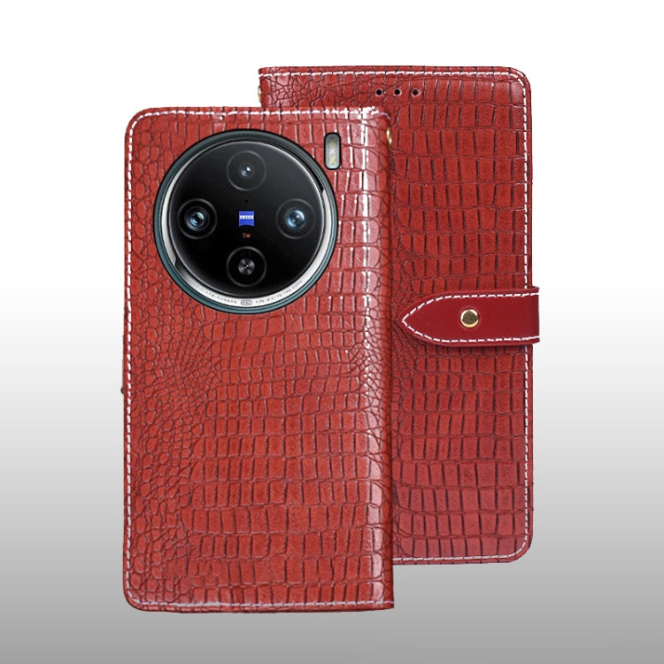 idewei Crocodile Texture Leather Phone Case, For vivo V30, For vivo V30 Pro, For vivo X100 Pro, For vivo X100, For vivo V29e 5G Taiwan, For vivo Y78 5G