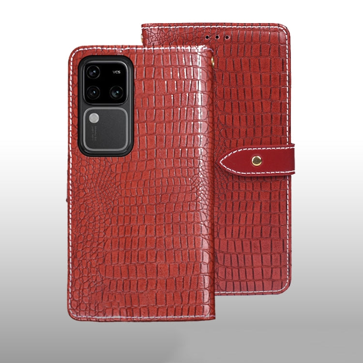 idewei Crocodile Texture Leather Phone Case, For vivo V30, For vivo V30 Pro, For vivo X100 Pro, For vivo X100, For vivo V29e 5G Taiwan, For vivo Y78 5G