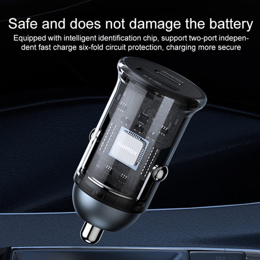 MOMAX UC18 30W Dual Port QC3.0 Car Fast Charger