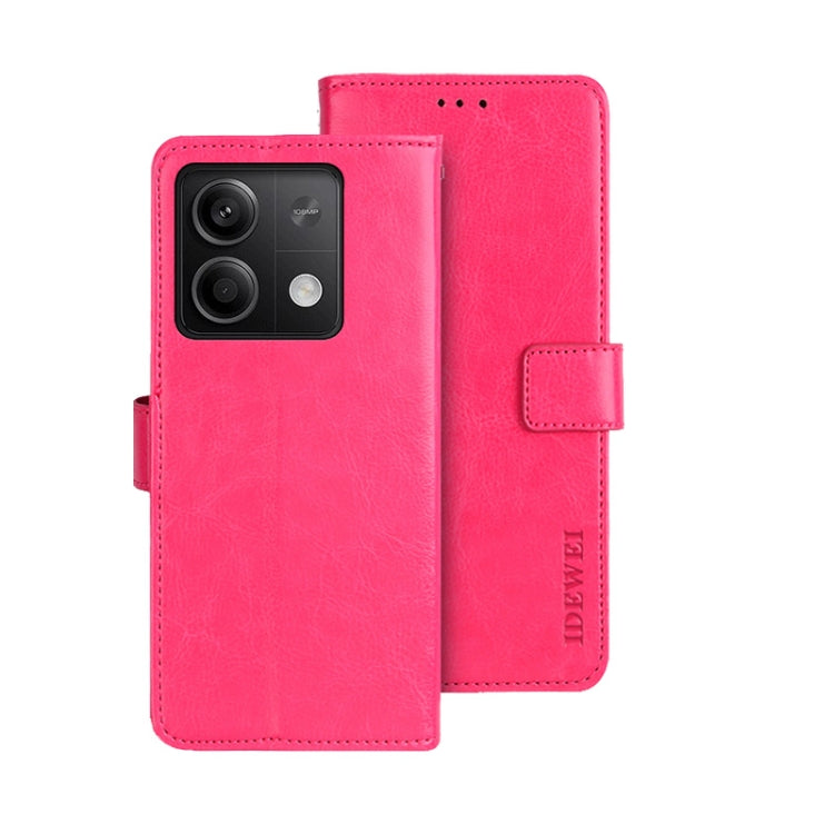 idewei Crazy Horse Texture Leather Phone Case, For Xiaomi Poco X6 Pro 5G, For Xiaomi Poco X6 5G, For Xiaomi Redmi Note 13 5G