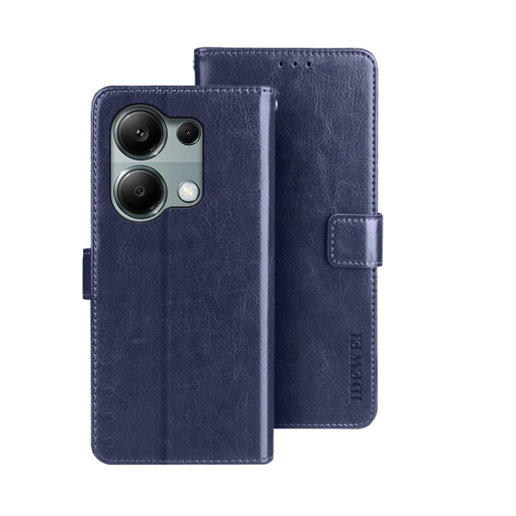 idewei Crazy Horse Texture Leather Phone Case, For Xiaomi Redmi A3 4G, For Xiaomi Redmi Note 13 Pro 4G, For Xiaomi Redmi Note 13 4G Global