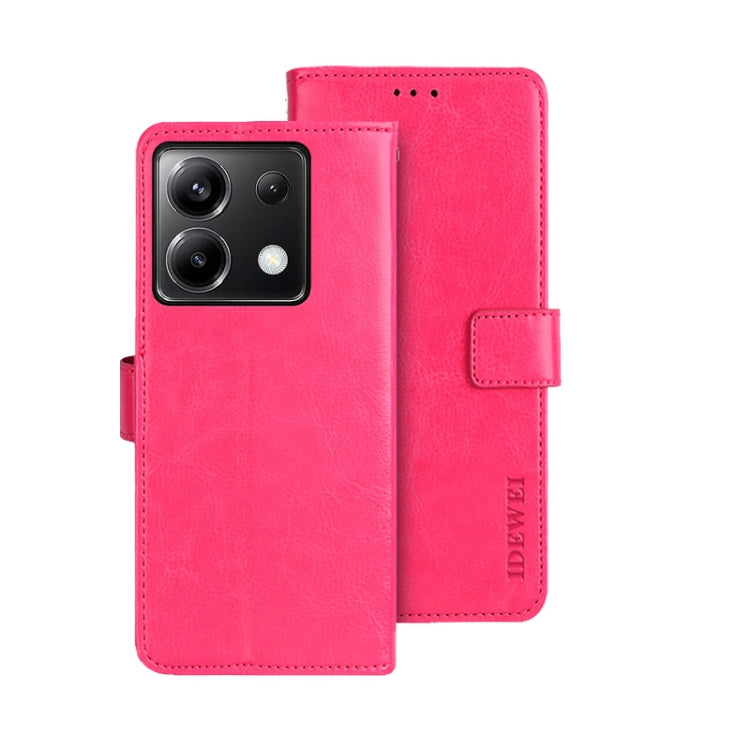 idewei Crazy Horse Texture Leather Phone Case, For Xiaomi Poco X6 Pro 5G, For Xiaomi Poco X6 5G, For Xiaomi Redmi Note 13 5G