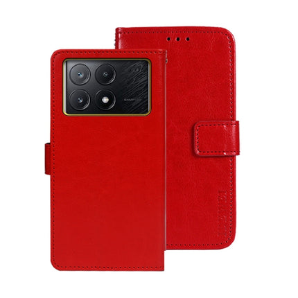 idewei Crazy Horse Texture Leather Phone Case, For Xiaomi Poco X6 Pro 5G, For Xiaomi Poco X6 5G, For Xiaomi Redmi Note 13 5G