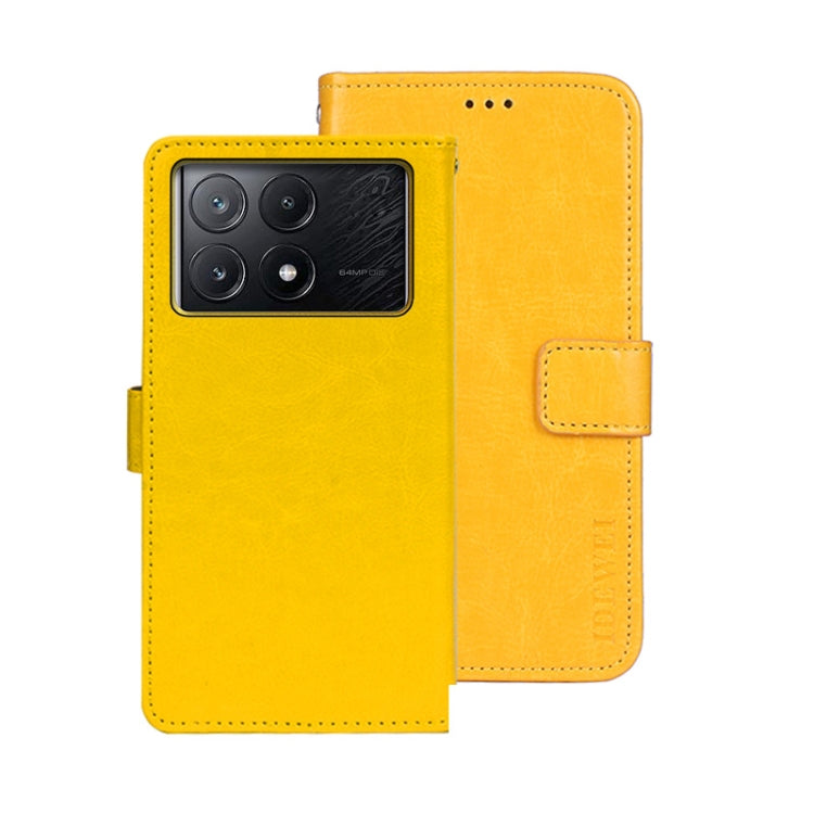 idewei Crazy Horse Texture Leather Phone Case, For Xiaomi Poco X6 Pro 5G, For Xiaomi Poco X6 5G, For Xiaomi Redmi Note 13 5G