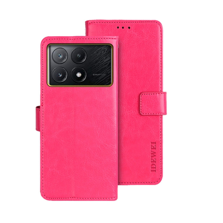 idewei Crazy Horse Texture Leather Phone Case, For Xiaomi Poco X6 Pro 5G, For Xiaomi Poco X6 5G, For Xiaomi Redmi Note 13 5G
