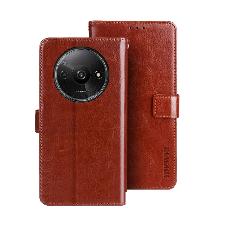 idewei Crazy Horse Texture Leather Phone Case, For Xiaomi Redmi A3 4G, For Xiaomi Redmi Note 13 Pro 4G, For Xiaomi Redmi Note 13 4G Global