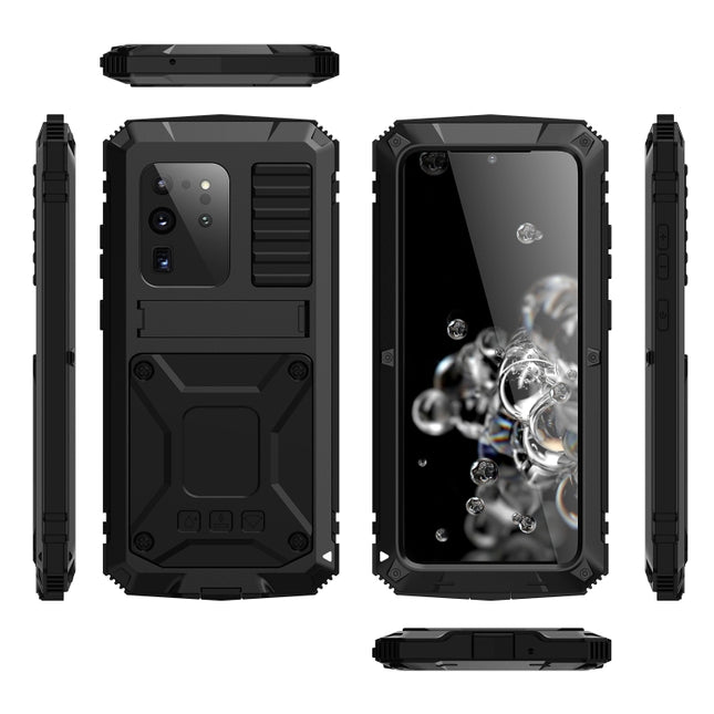 R-JUST Waterproof Shockproof Dustproof Metal + Silicone Protective Case