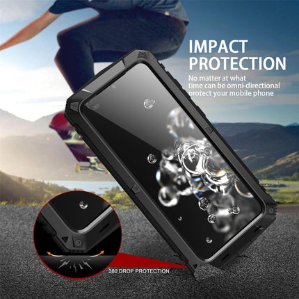 R-JUST Waterproof Shockproof Dustproof Metal + Silicone Protective Case