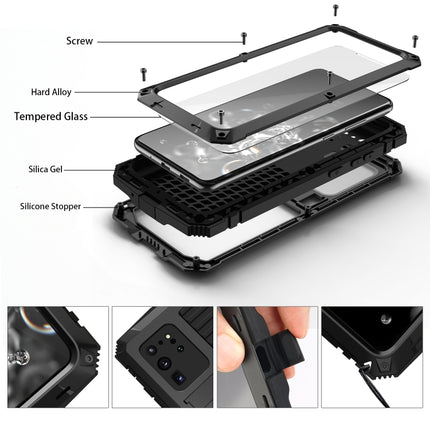 R-JUST Waterproof Shockproof Dustproof Metal + Silicone Protective Case