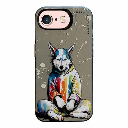 Animal Pattern Oil Painting Series PC + TPU Phone Case, For iPhone 6s / 6