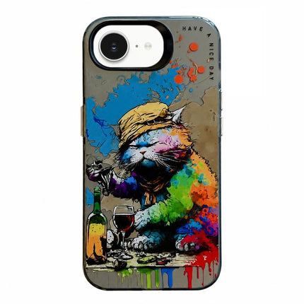 Animal Pattern Oil Painting Series PC + TPU Phone Case, For iPhone 7 / 8 / SE 2020