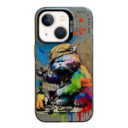 Animal Pattern Oil Painting Series PC + TPU Phone Case, For iPhone 13 mini