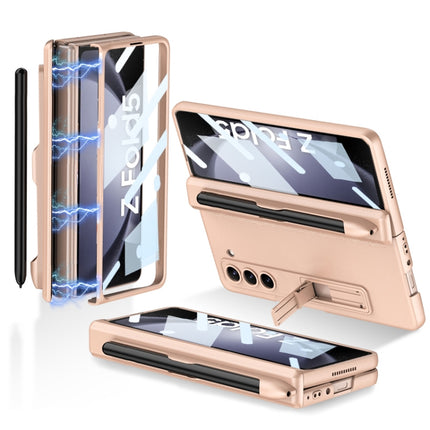 GKK Full Coverage Magnetic Fold Hinge Phone Case with Pen Slots, For Samsung Galaxy Z Fold5