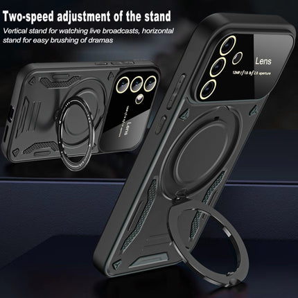 Large Window MagSafe Holder Phone Case, For Samsung Galaxy A34 5G, For Samsung Galaxy A54 5G, For Samsung Galaxy S23 Ultra 5G, For Samsung Galaxy S23+ 5G, For Samsung Galaxy A14 5G