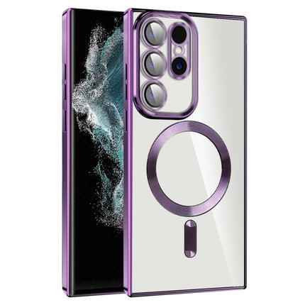 CD Texture Plating TPU MagSafe Phone Case with Lens Film, For Samsung Galaxy S20 FE, For Samsung Galaxy S22 Ultra 5G, For Samsung Galaxy S22+ 5G