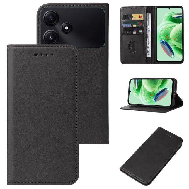 Magnetic Closure Leather Phone Case, For Xiaomi Poco M6 Pro 5G, For Xiaomi Redmi 12 5G, For Xiaomi Redmi Note 12R, For Xiaomi 13T / 13T Pro, For Xiaomi Redmi 12 4G, For Xiaomi Poco F5 Pro, For Xiaomi Redmi Note 12S