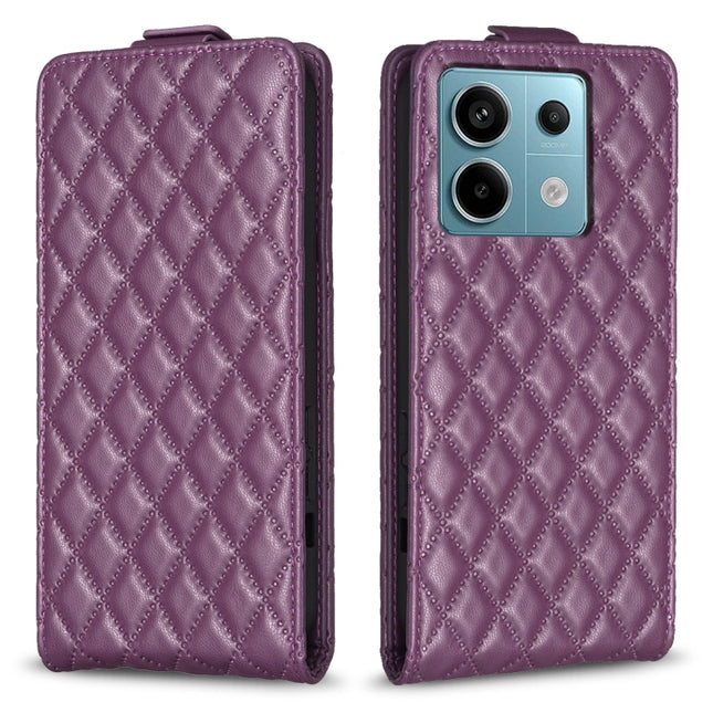 Diamond Lattice Vertical Flip Leather Phone Case, For Xiaomi Redmi Note 13 Pro 4G Global, For Xiaomi Poco M6 Pro 4G, For Xiaomi Redmi Note 13 4G Global, For Xiaomi Redmi Note 13