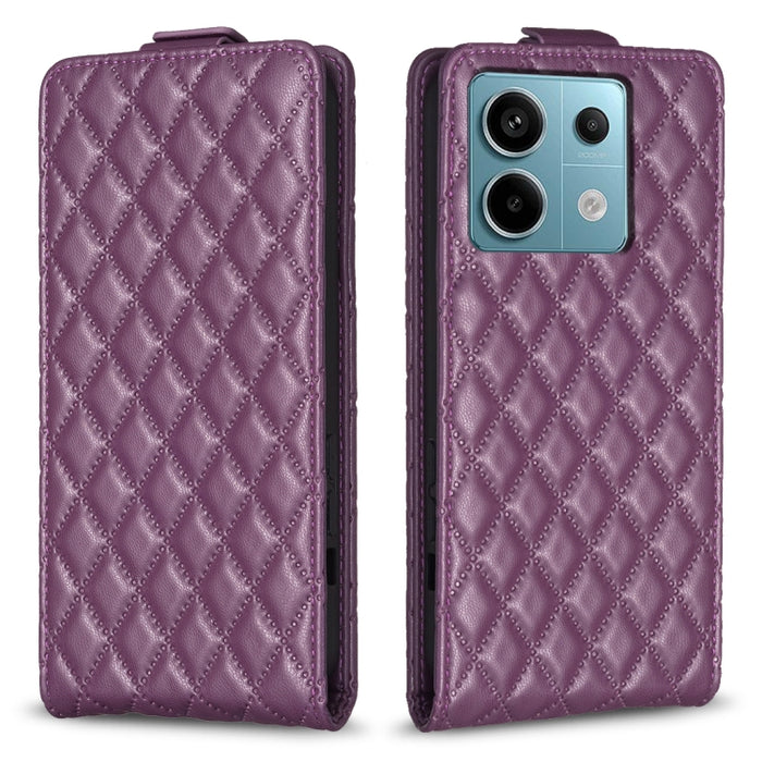 Diamond Lattice Vertical Flip Leather Phone Case, For Xiaomi Redmi Note 13 Pro 4G Global, For Xiaomi Poco M6 Pro 4G, For Xiaomi Redmi Note 13 4G Global, For Xiaomi Redmi Note 13