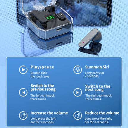 K30 Transparent Capsule Digital Display Touch Control Bluetooth Earphones, K30
