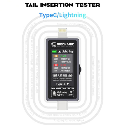 Mechanic T-824 Type-C to Lightning High Precision Digital Display Tail Insertion Tester, Mechanic T-824