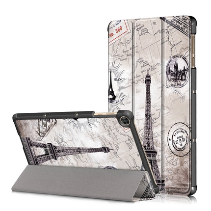Custer Painted Painted 3-folding Holder Tablet PC Leather Case, For Honor Pad 7 10.1inch/X8/X8 Lite