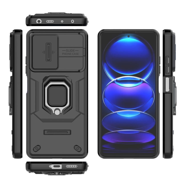 Sliding Camshield TPU + PC Shockproof Phone Case with Holder, For Xiaomi Redmi Note 12 Pro+ 5G Global, For Xiaomi Redmi Note 12 Pro 5G Global, For Xiaomi Redmi Note 12 5G Global, For Xiaomi Redmi K60 Ultra 5G