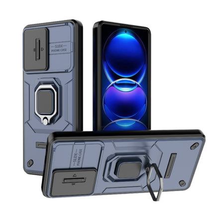 Sliding Camshield TPU + PC Shockproof Phone Case with Holder, For Xiaomi Redmi Note 12 Pro+ 5G Global, For Xiaomi Redmi Note 12 Pro 5G Global, For Xiaomi Redmi Note 12 5G Global, For Xiaomi Redmi K60 Ultra 5G