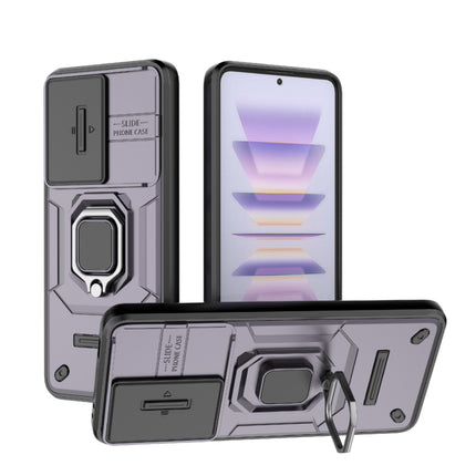 Sliding Camshield TPU + PC Shockproof Phone Case with Holder, For Xiaomi Redmi K60 5G
