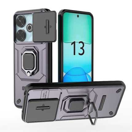 Sliding Camshield TPU + PC Shockproof Phone Case with Holder, For Xiaomi Redmi 13 4G Global, For Xiaomi Redmi Turbo 3 5G, For Xiaomi Redmi A3 4G Global, For Xiaomi Redmi Note 13 Pro 4G Global