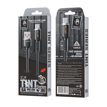 WK WDC-09a 6A USB to USB-C/Type-C Silicone Data Cable, Length: 1.2m, WDC-09a