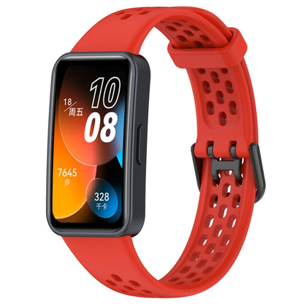 Solid Color Breathable Silicone Watch Band, For Huawei Band 10 / 9 / 8