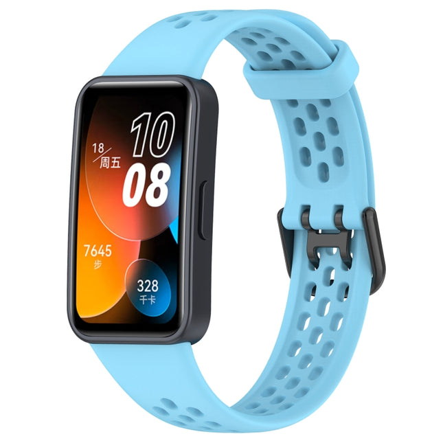 Solid Color Breathable Silicone Watch Band, For Huawei Band 10 / 9 / 8