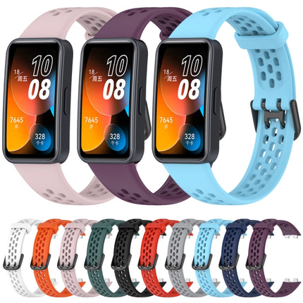 Solid Color Breathable Silicone Watch Band, For Huawei Band 10 / 9 / 8