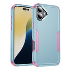 For iPhone 16 Plus / Grey Green+Pink