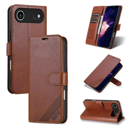 AZNS Sheepskin Texture Flip Leather Phone Case, For iPhone 17 Pro Max, For iPhone 17 Pro, For iPhone 17, For iPhone Air, For iPhone 16e, For iPhone 16 Pro Max, For iPhone 16 Pro, For iPhone 15 Pro Max